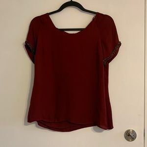 Rebeca Minkoff silk blouse with glass beading